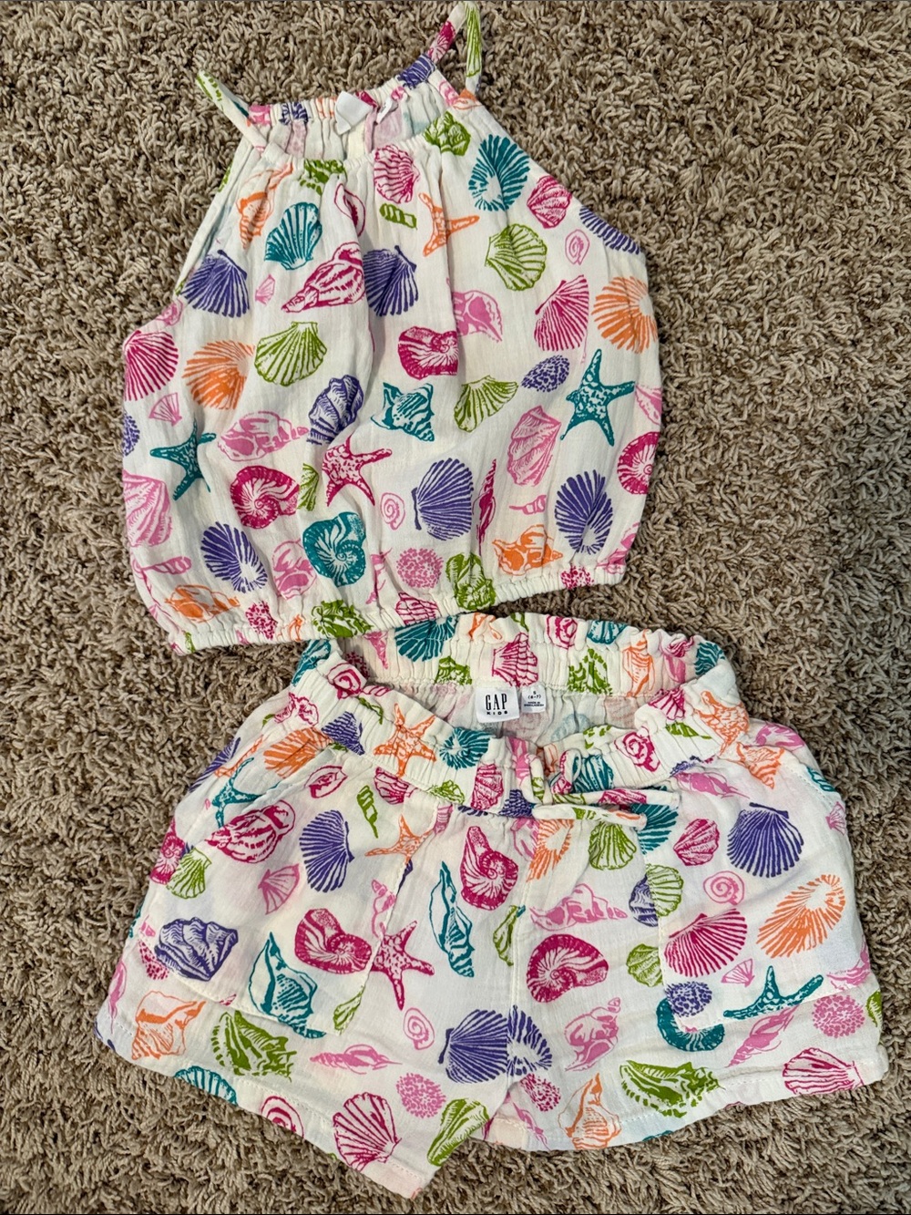 GAP Girls Two-Piece Shell Print Tank & Shorts Set - Multicolor